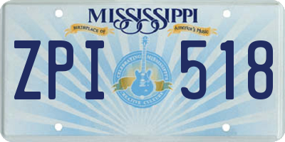 MS license plate ZPI518