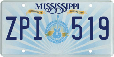 MS license plate ZPI519