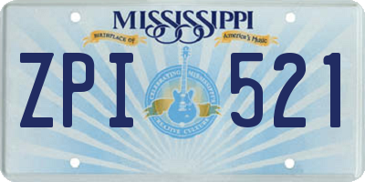 MS license plate ZPI521