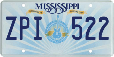 MS license plate ZPI522