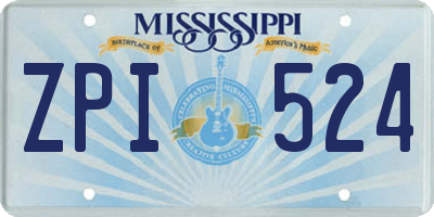 MS license plate ZPI524