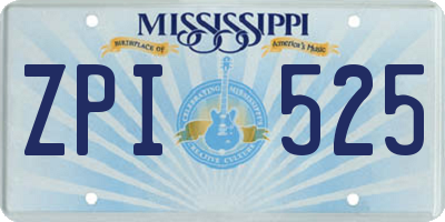 MS license plate ZPI525