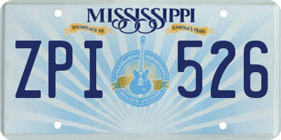 MS license plate ZPI526