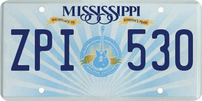 MS license plate ZPI530