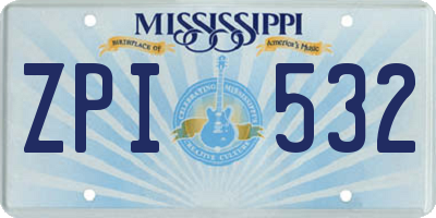 MS license plate ZPI532
