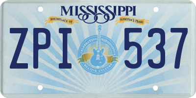 MS license plate ZPI537