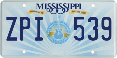 MS license plate ZPI539