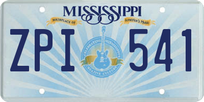 MS license plate ZPI541