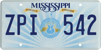 MS license plate ZPI542