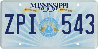 MS license plate ZPI543