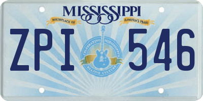 MS license plate ZPI546