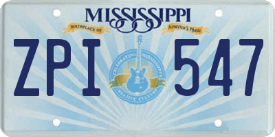 MS license plate ZPI547