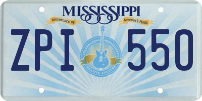 MS license plate ZPI550