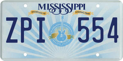 MS license plate ZPI554