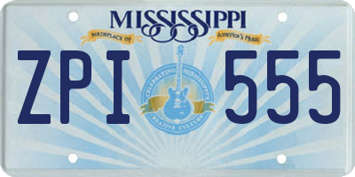 MS license plate ZPI555