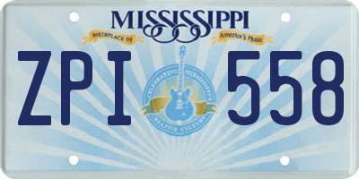 MS license plate ZPI558