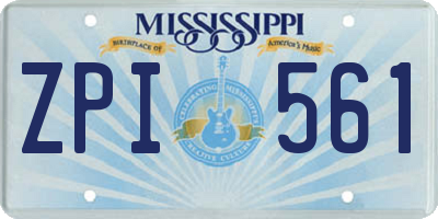 MS license plate ZPI561