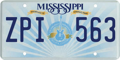 MS license plate ZPI563