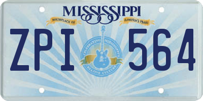 MS license plate ZPI564
