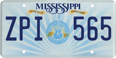 MS license plate ZPI565