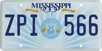 MS license plate ZPI566