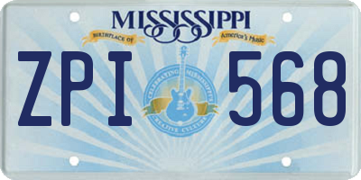 MS license plate ZPI568