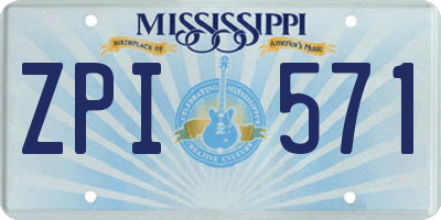 MS license plate ZPI571