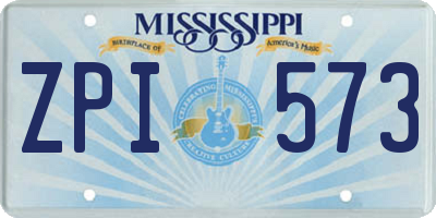 MS license plate ZPI573