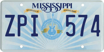 MS license plate ZPI574
