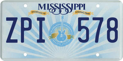 MS license plate ZPI578