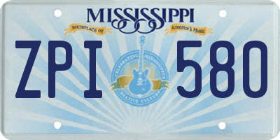 MS license plate ZPI580
