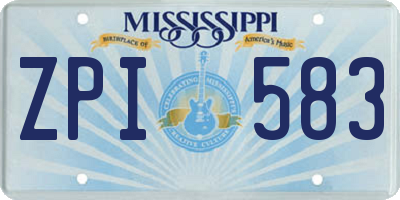 MS license plate ZPI583