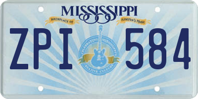 MS license plate ZPI584