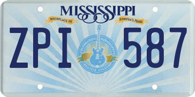MS license plate ZPI587