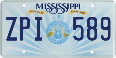 MS license plate ZPI589