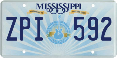 MS license plate ZPI592