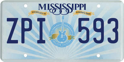 MS license plate ZPI593