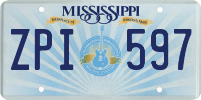 MS license plate ZPI597