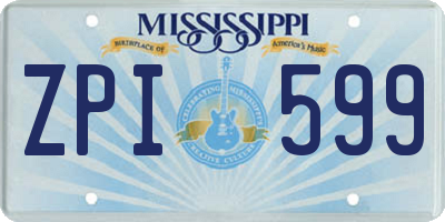 MS license plate ZPI599