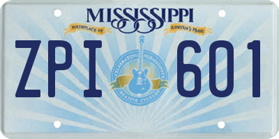 MS license plate ZPI601