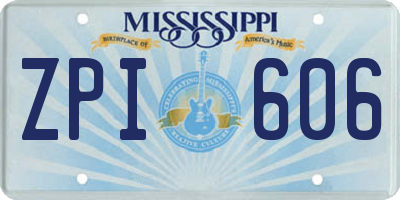 MS license plate ZPI606