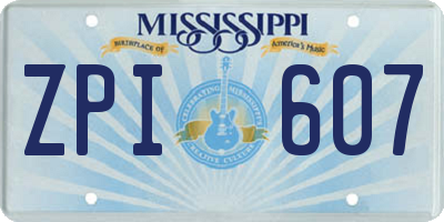 MS license plate ZPI607