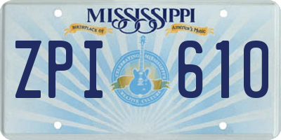 MS license plate ZPI610