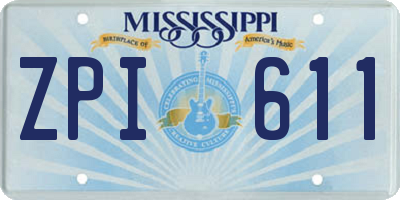 MS license plate ZPI611