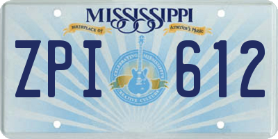 MS license plate ZPI612