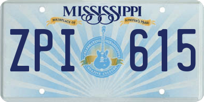 MS license plate ZPI615