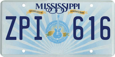 MS license plate ZPI616