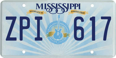 MS license plate ZPI617