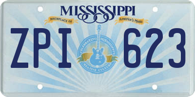 MS license plate ZPI623