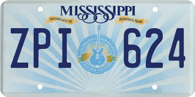 MS license plate ZPI624